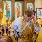 Епископ Борисовский и Марьиногорский Вениамин совершил Божественную литургию в Троицком храме д. Швабы
