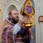 В среду пятой седмицы Великого поста епископ Вениамин совершил Литургию в Богоявленском храме- часовне города Борисова