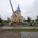 На колокольню Никольского храма г. Червеня установлен новый купол с крестом