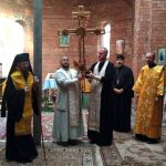 Епископ Борисовский и Марьиногорский Вениамин совершил чин освящения креста и купола для колокольни, строящейся в Борисове Георгиевской церкви