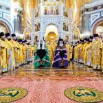 Епископ Борисовский и Марьиногорский Вениамин принял участие в богослужении, которое возглавили Предстоятели Иерусалимской и Русской Православных Церквей