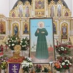 В Марьиной Горке проводили пребывавшие в Александро-Невском соборе ковчег с частицей святых мощей и икону блаженной Матроны Московской