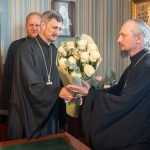 Сотрудники епархиального управления и кафедрального собора поздравили Митрополита Вениамина с днём его тезоименитства