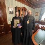 Епископ Амвросий удостоил медали иконы Божией Матери Марьиногорская II степени протодиакона Михаила Сидорова